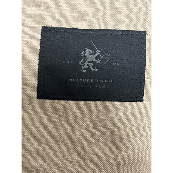 Joe Black Mens Linen Blazer Beige White Fit Two Button Jacket - Picture 6 of 13